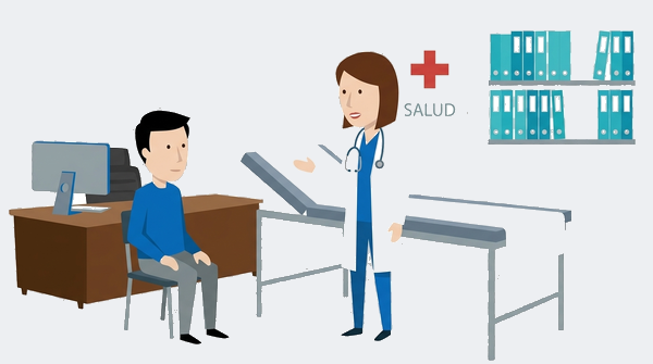 Ilustración de una consulta médica