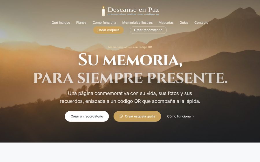 Web de Descanse en Paz